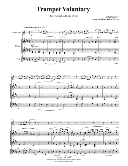 Trumpet Voluntary in D for Trumpet & Organ (arr. Terrett, Keith)
