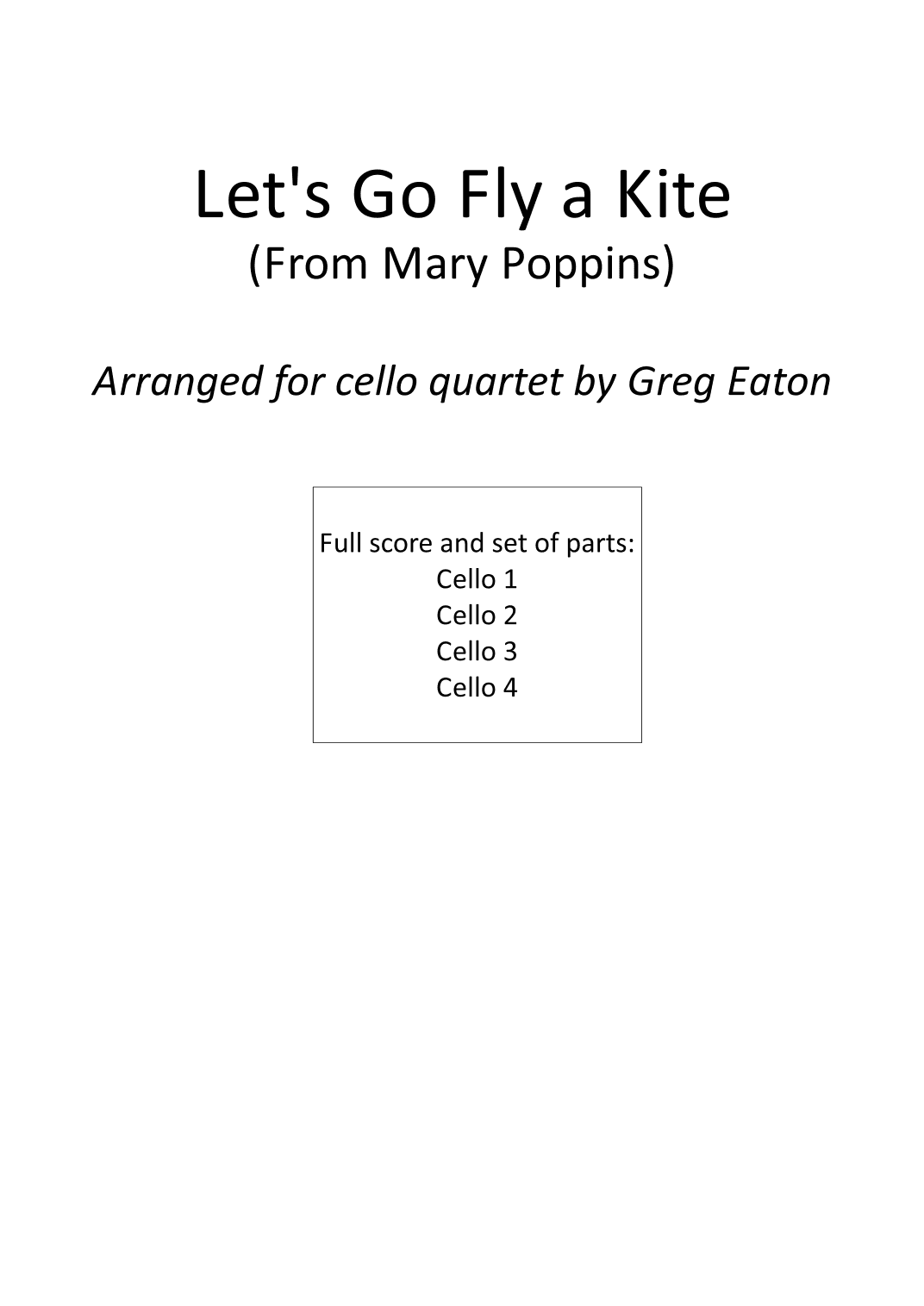 Let's Go Fly A Kite (arr. Greg Eaton)