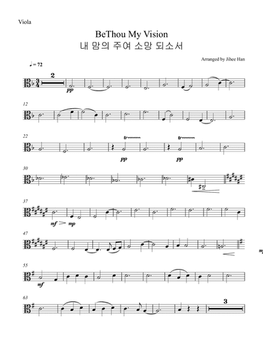 Be Thou My Vision viola Part (arr. Jihee Han)