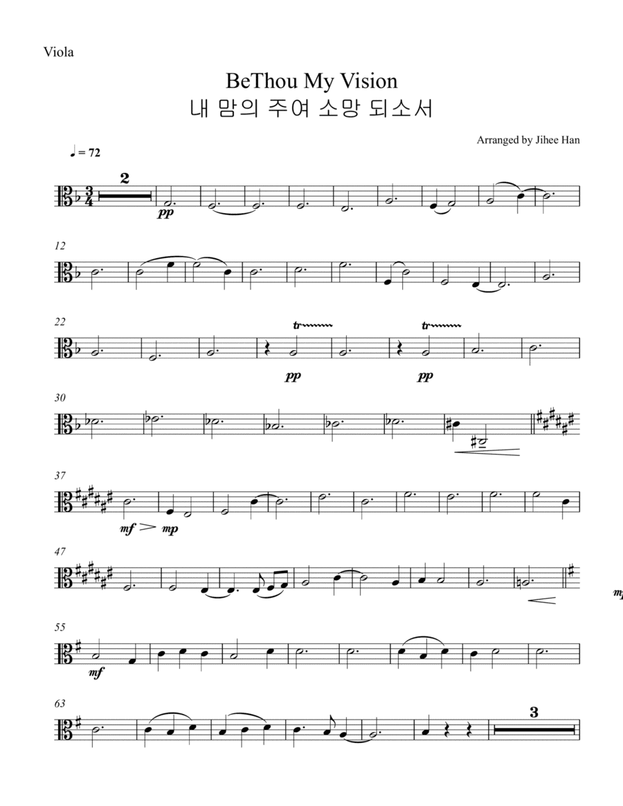 Be Thou My Vision viola Part (arr. Jihee Han)