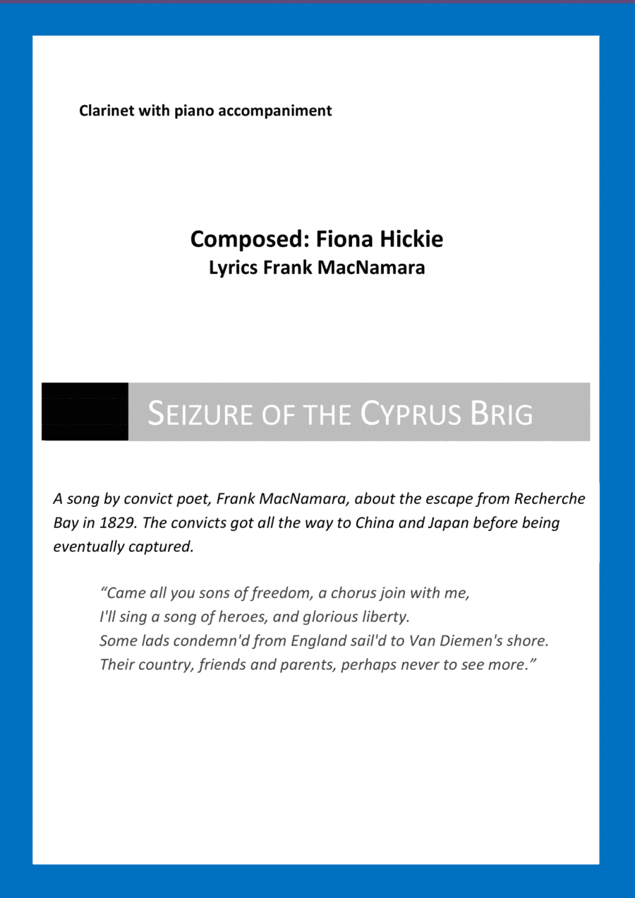 Seizure of the "Cyprus Brig" in Recherche Bay