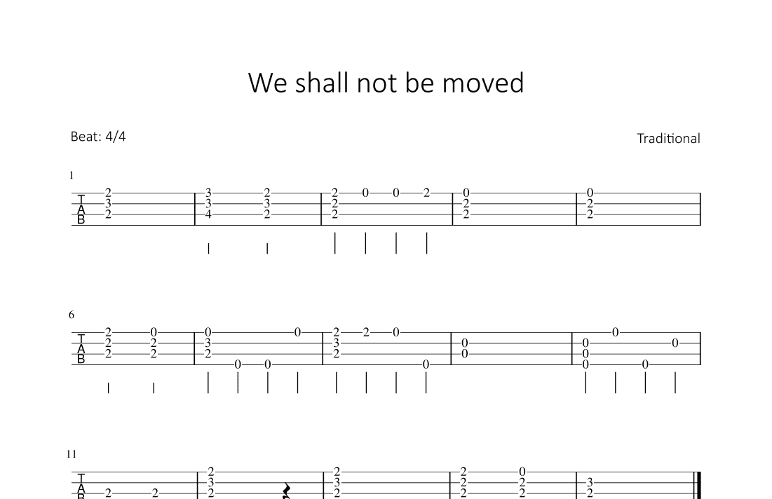 We shall not be moved (arr. Bettina Schipp)