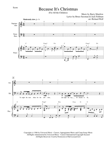 Because It's Christmas (For All the Children) (arr. Richard Wolf)