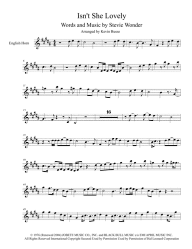 Isn't She Lovely (arr. Kevin Busse)