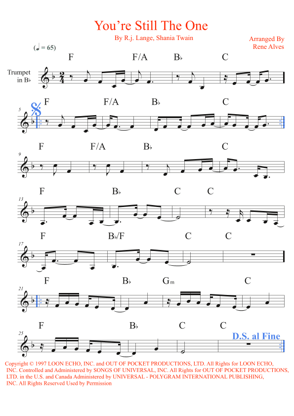 You're Still The One (arr. Rene Alves)