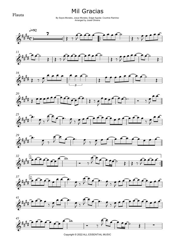 Mil Gracias (arr. Josiel Oliveira)