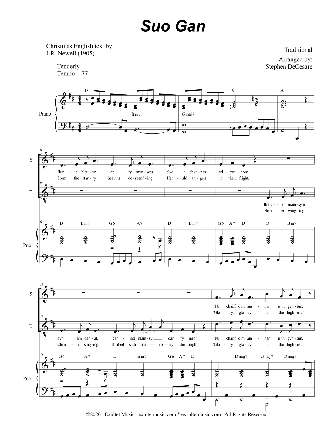 Suo Gan (Duet for Soprano and Tenor Solo) (arr. Stephen DeCesare)