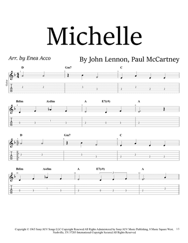 Michelle (arr. Enea Acco)