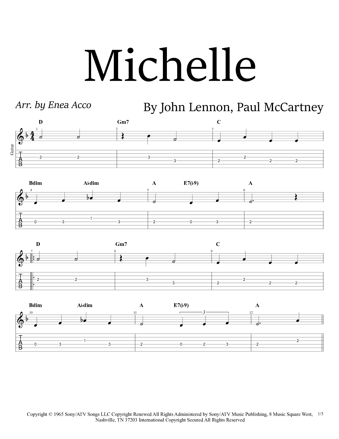 Michelle (arr. Enea Acco)