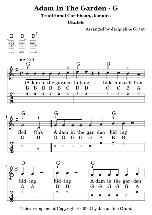 Adam in the Garden (hiding) (arr. Jacqueline Grant)