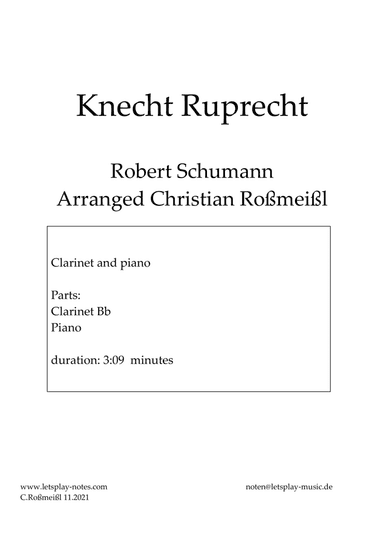 Knecht Rupprecht with Clarinet (arr. Christian Roßmeißl)