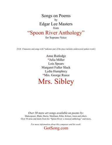 Mrs. Sibley from "Spoon River"