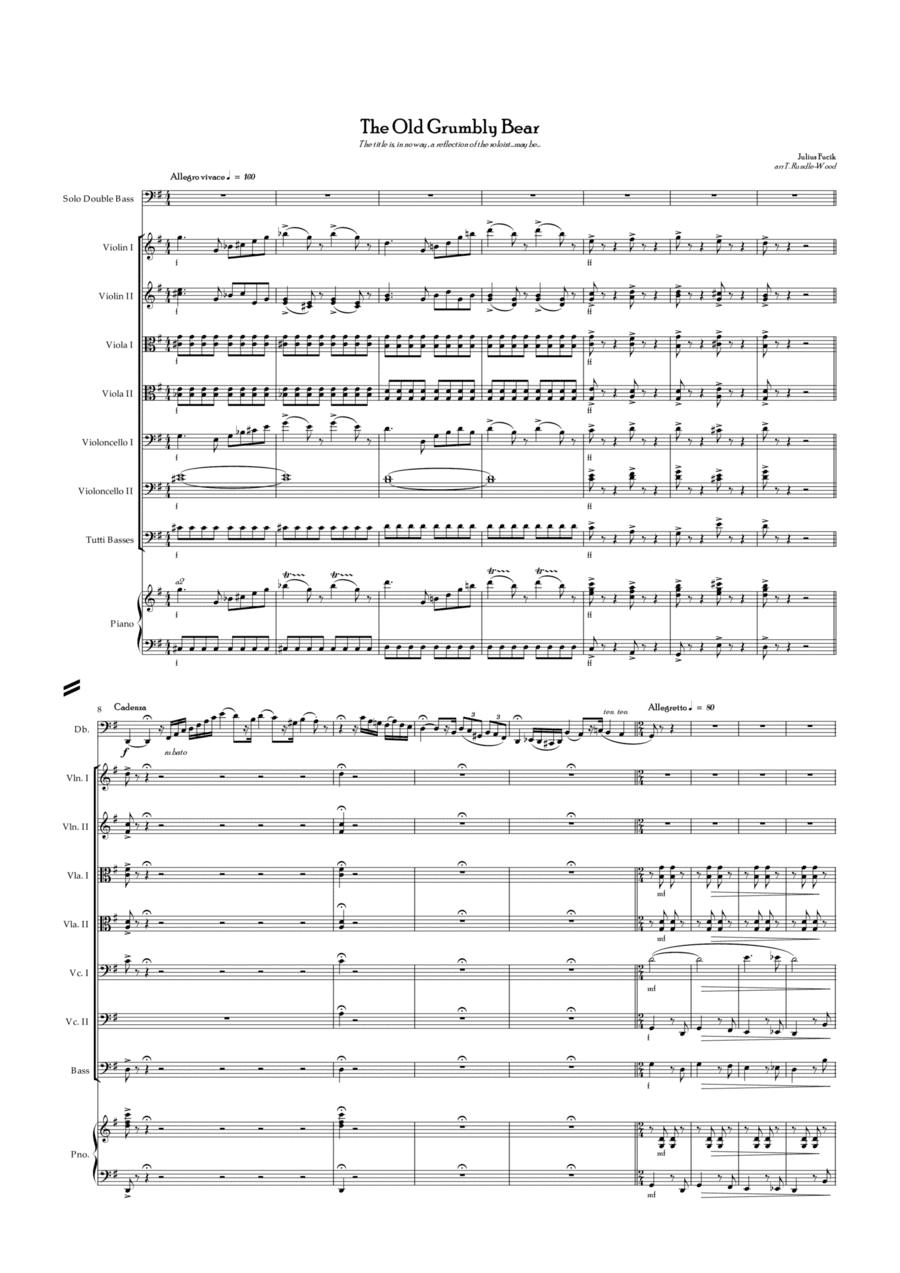 The Old Grumbly Bear (Bass Solo) (arr. Tom Rundle-Wood)