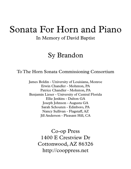 Sonata for Horn and Piano