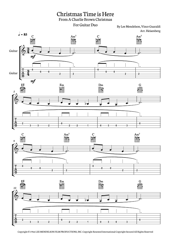 Christmas Time Is Here (arr. Heisenberg)