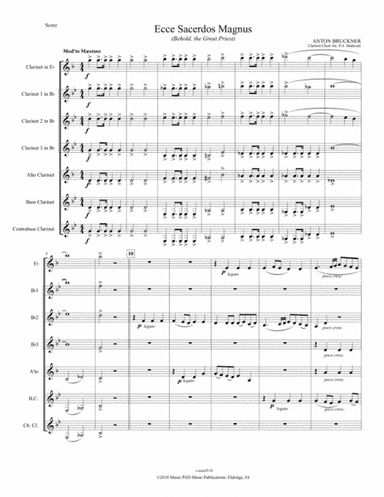 Ecce Sacerdos Magnus for Clarinet Choir (arr. P.A. Drahozal)