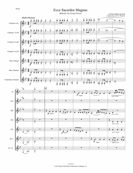 Ecce Sacerdos Magnus for Clarinet Choir (arr. P.A. Drahozal)