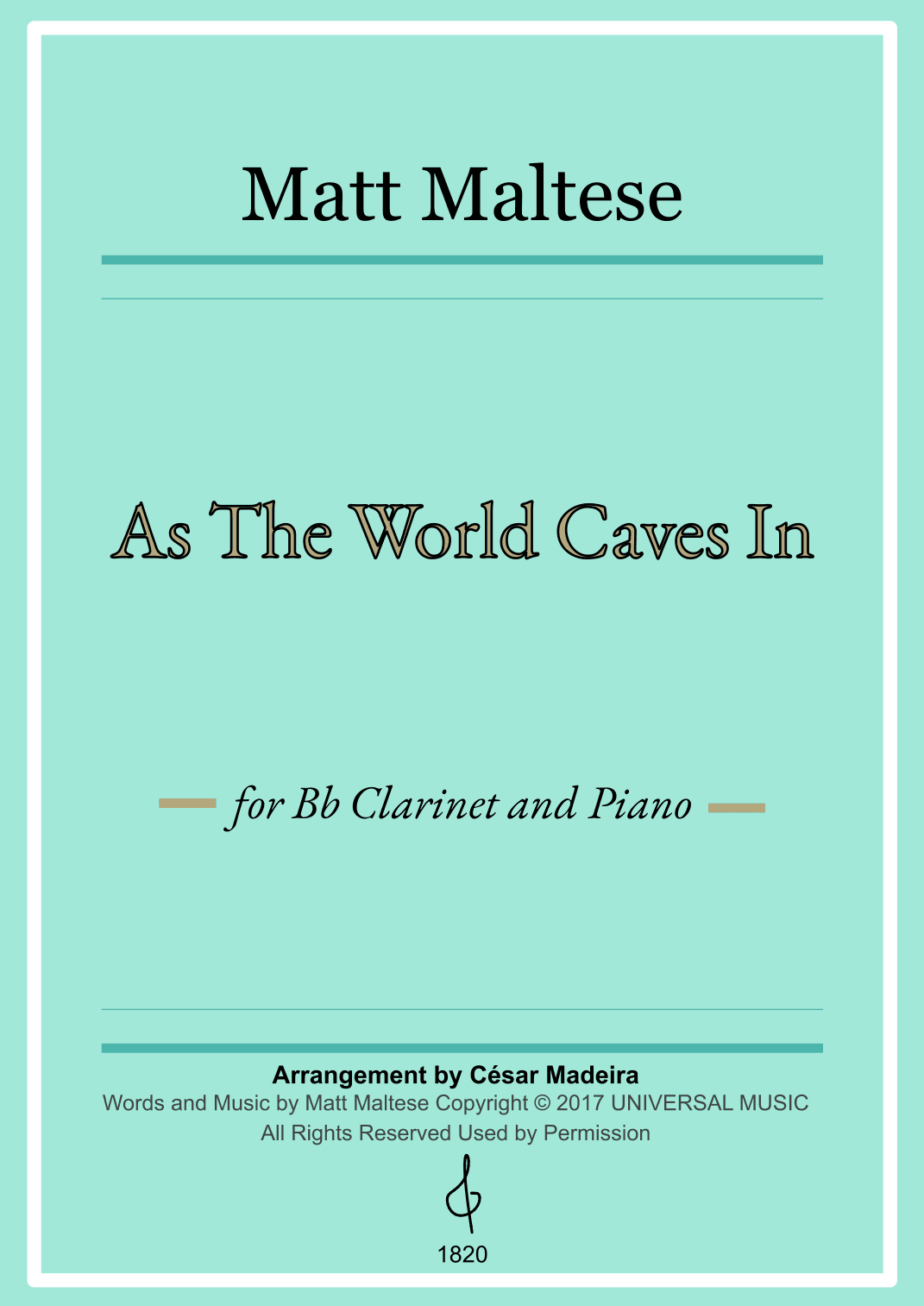 As The World Caves In (arr. César Madeira)