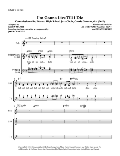 I'm Gonna Live Till I Die (arr. Kerry Marsh)