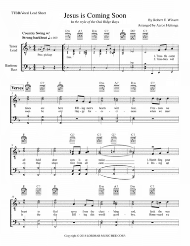 Jesus Is Coming Soon (arr. Aaron Hettinga)