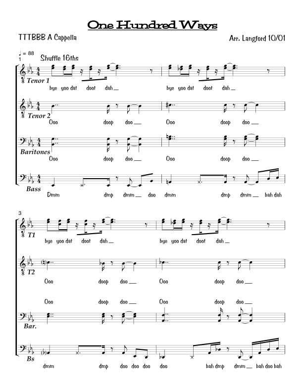 One Hundred Ways (arr. Paul Langford)