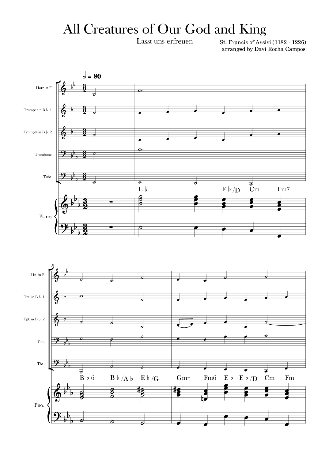 All Creatures of Our God and King (arr. Davi Rocha Campos)