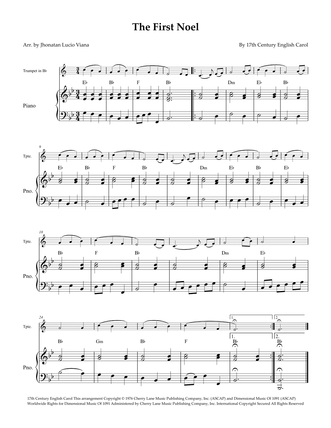 The First Noel (arr. Jhonatan Lucio Viana)