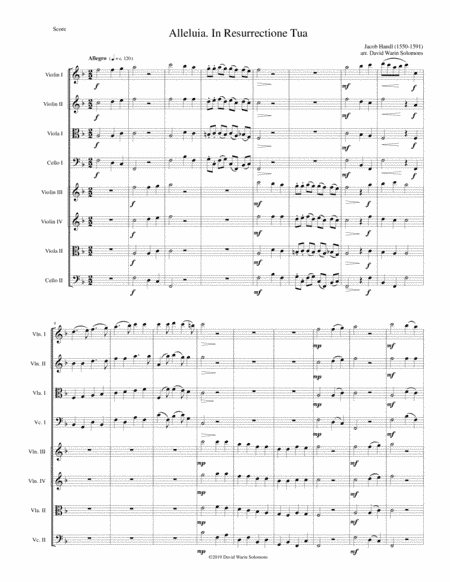 Alleluia In Resurrectione Tua arranged for string octet or string orchestra (arr. David Warin Solomons)