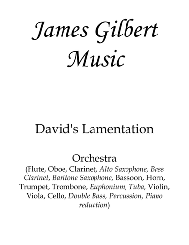 David's Lamentation (arr. James Gilbert)