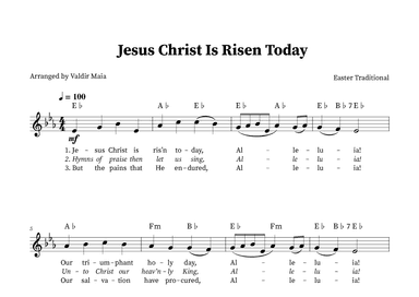 Jesus Christ Is Risen Today - Solo Voice in E-flat Major (arr. Valdir Maia)