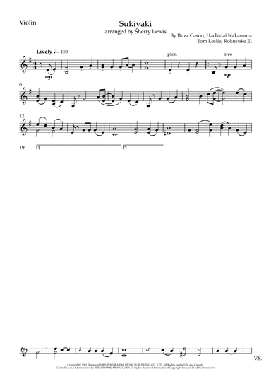 Sukiyaki (arr. Sherry Lewis)