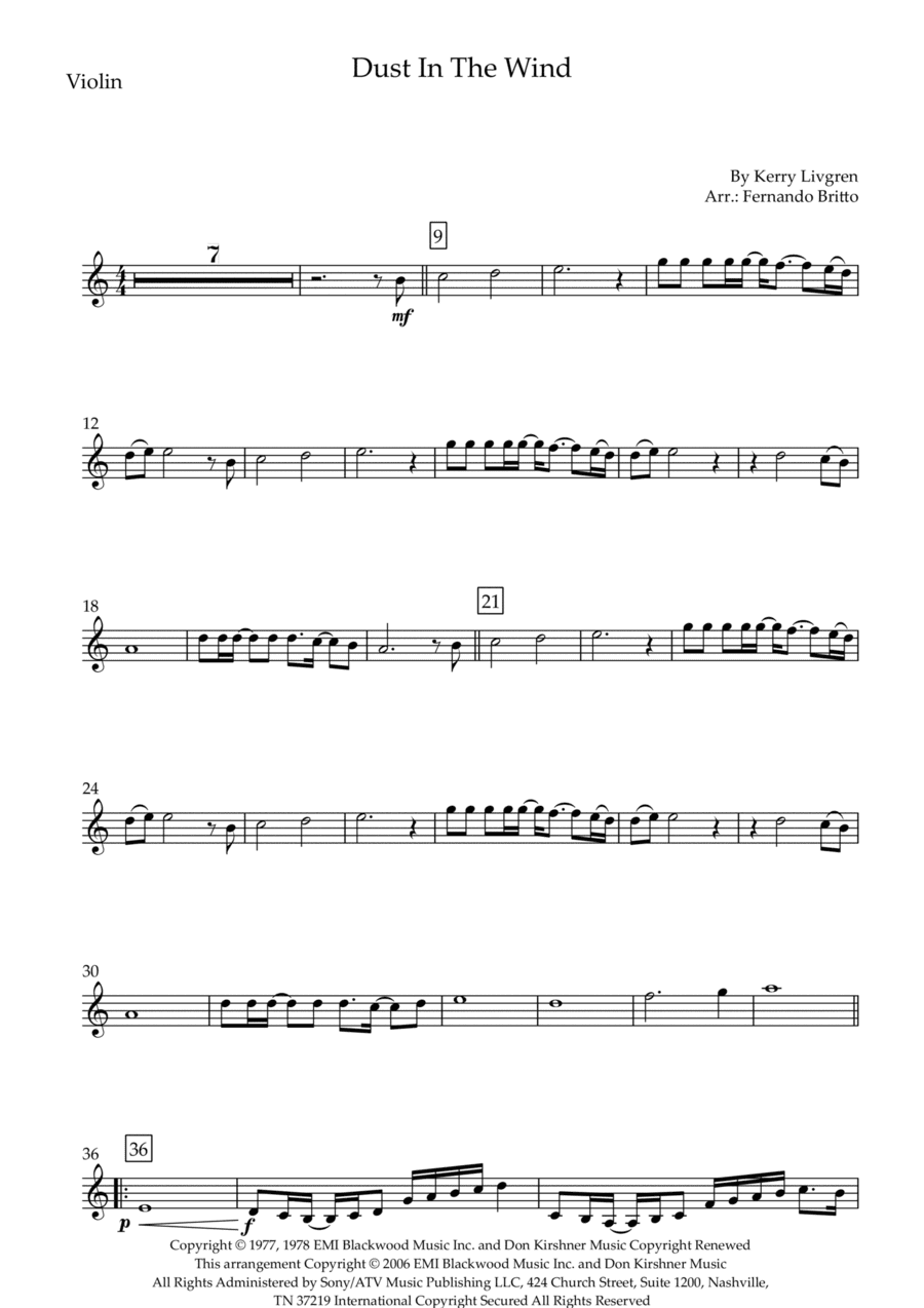 Dust In The Wind (arr. Fernando Britto)