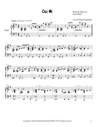 Call Me (arr. Daniel Fitzgerald)