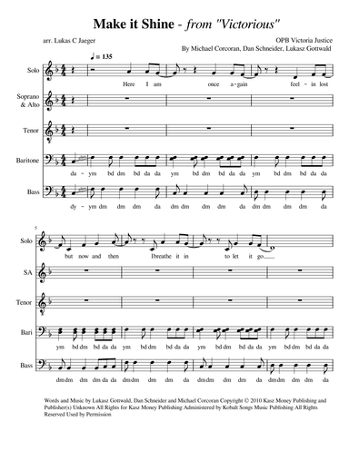 Make It Shine (victorious Theme) (arr. Lukas C Jaeger)