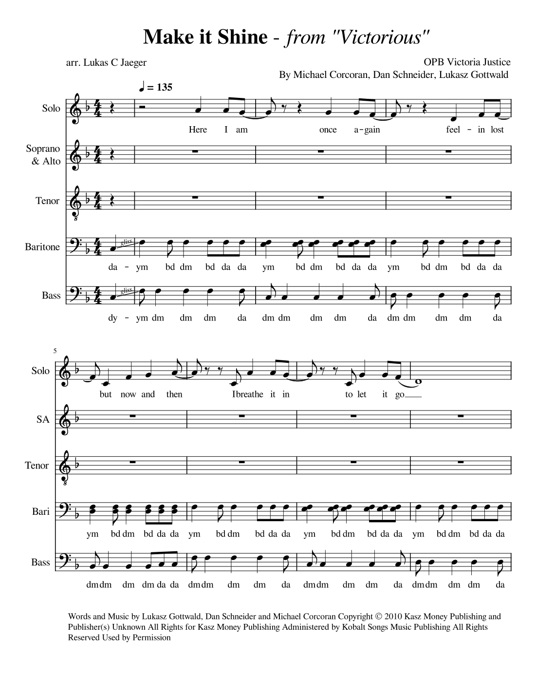 Make It Shine (victorious Theme) (arr. Lukas C Jaeger)