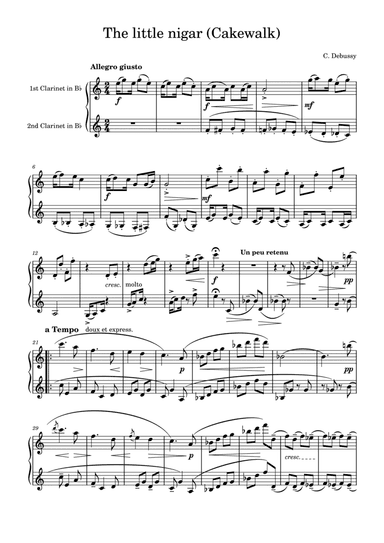 Debussy: The Little Nigar for two clarinets (arr. Saho Omukai)