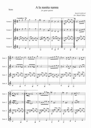 A la Nanita Nanna - Spanish traditional (arr. Marek Tabisz)