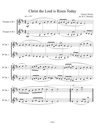 Christ the Lord is Risen Today (trumpet duet) (arr. B. C. Dockery)