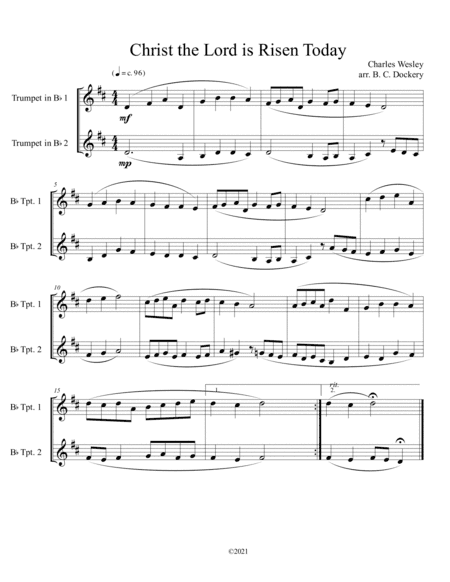 Christ the Lord is Risen Today (trumpet duet) (arr. B. C. Dockery)
