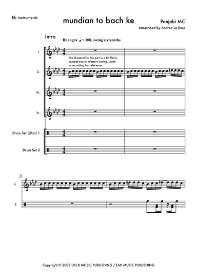 Mundian To Bach Ke (arr. Andrea La Rose)