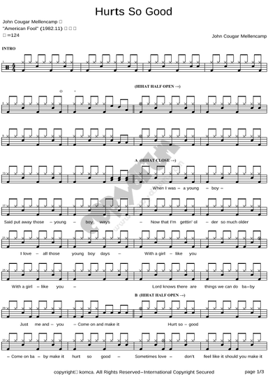 Hurts So Good (arr. COPYDRUM)