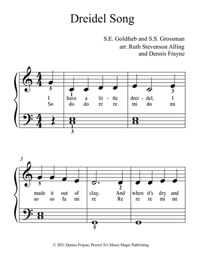Dreidel Song (standard notation) (arr. Dennis Frayne)