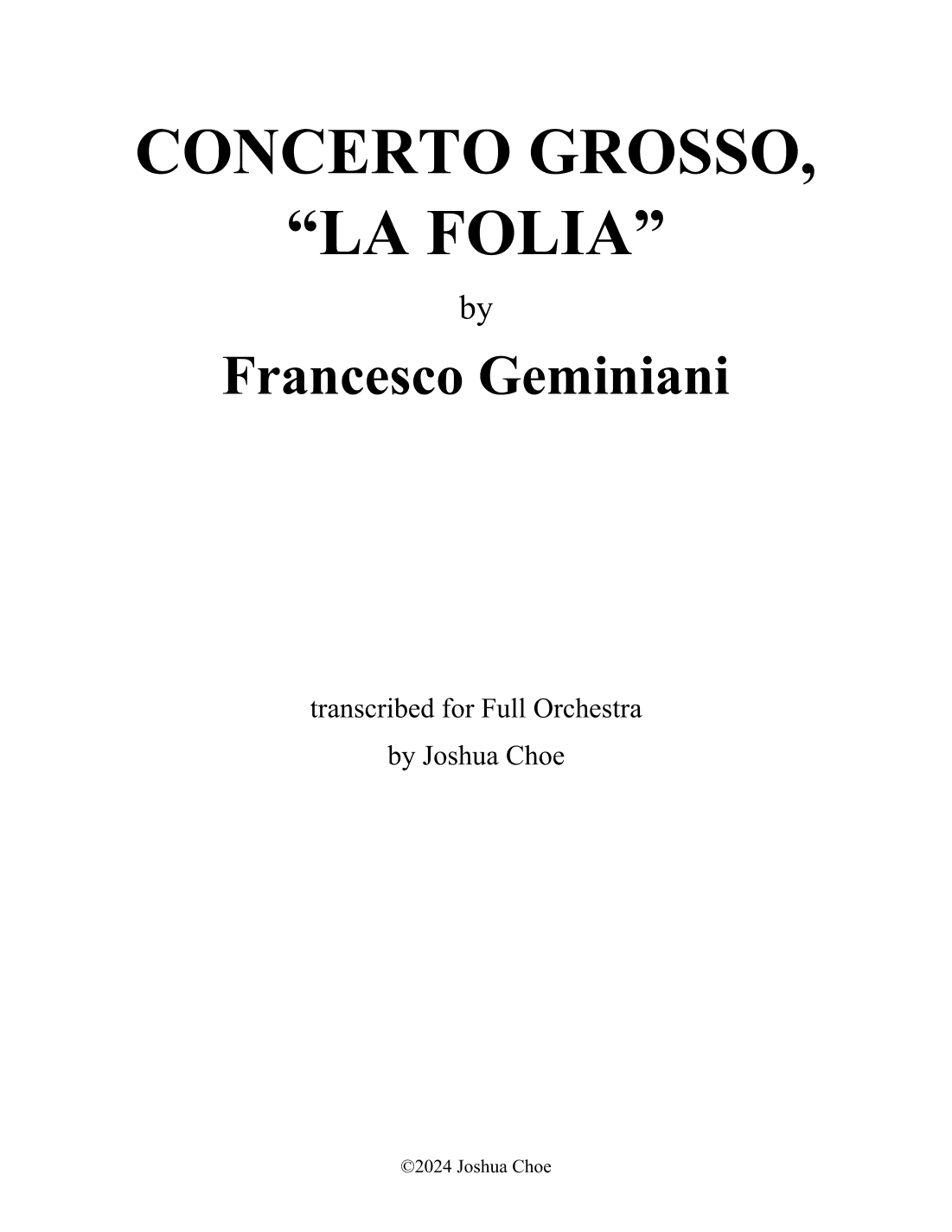 La Follia (arr. JMJ Arrangements)