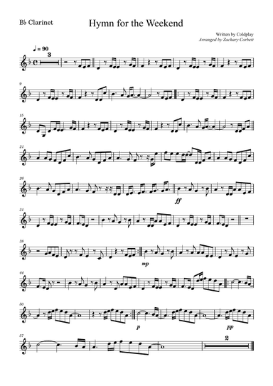 Hymn For The Weekend (arr. Zachary Corbett)