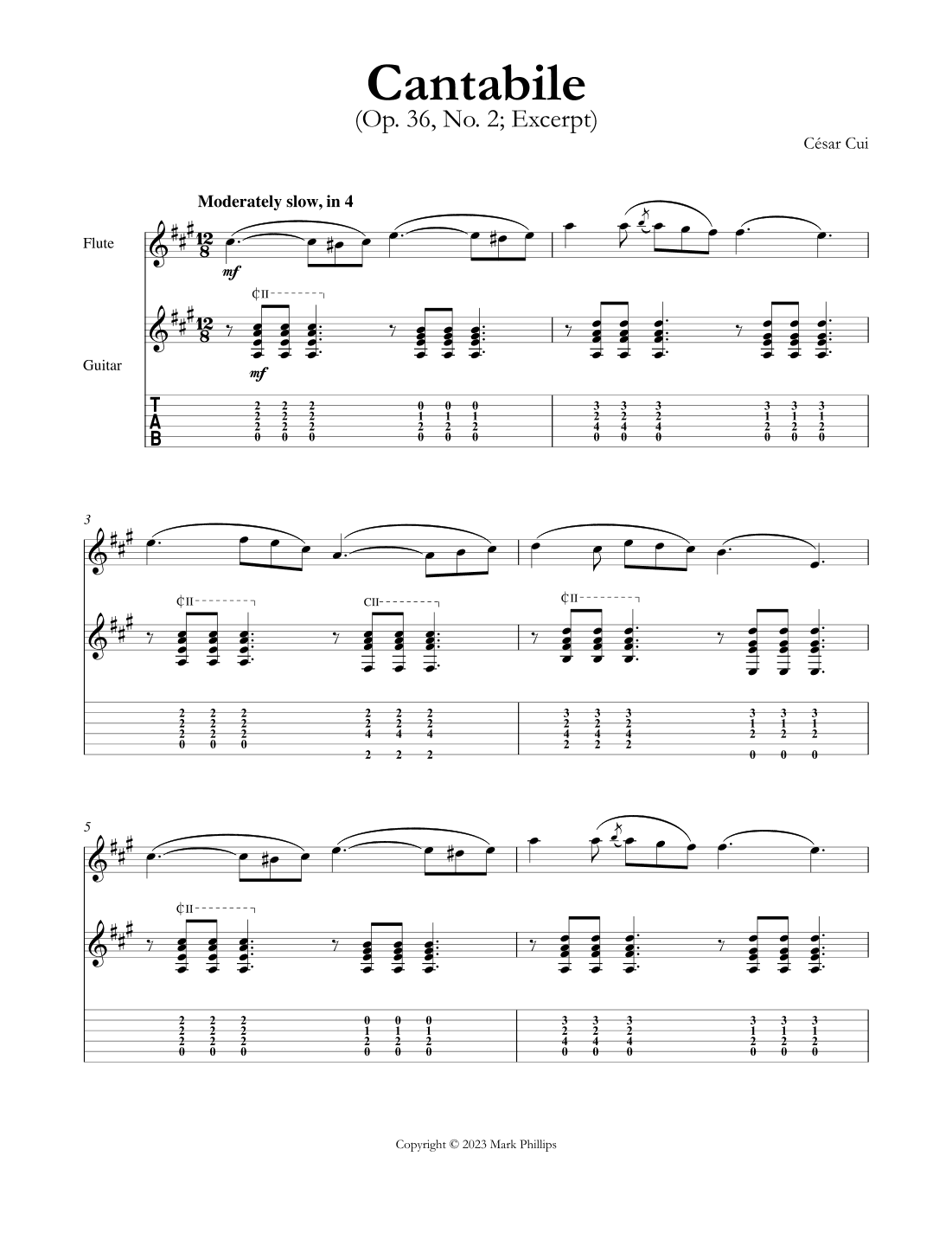 Cantabile (Op. 36, No. 2) (arr. Mark Phillips)