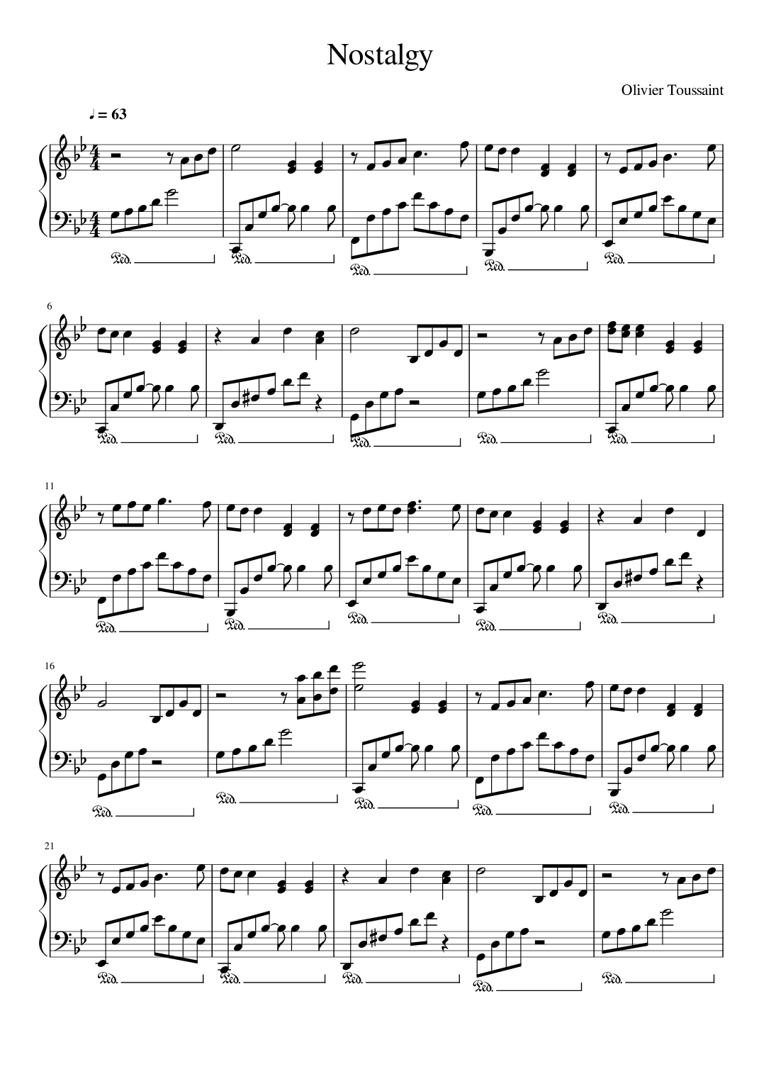 Nostalgy (arr. Gianluca Giovannetti)