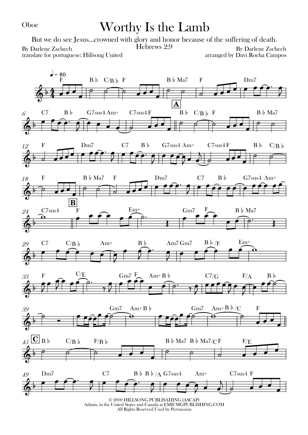 Worthy Is The Lamb (arr. Davi Rocha Campos)