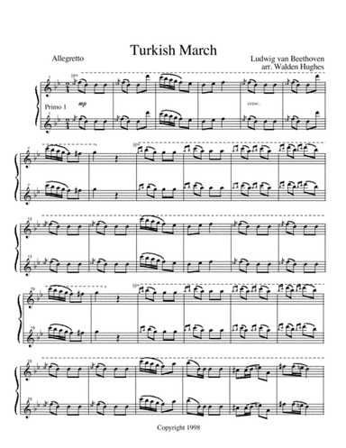Beethoven's Turkish March Piano Quartet (2 Pianos 8 Hands) (arr. Dr. Walden Hughes)