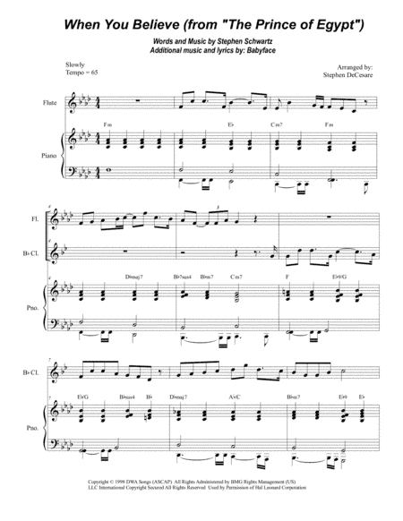 When You Believe (From The Prince Of Egypt) (arr. Stephen DeCesare)