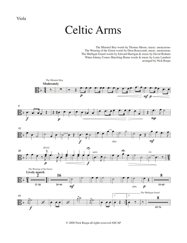 Celtic Arms - Viola part (arr. Nick Raspa)